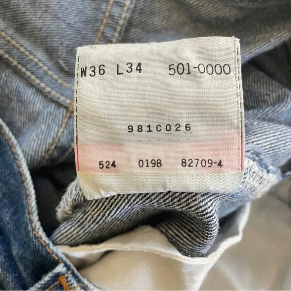Vtg Levis 501 Button Fly Jeans Size 33x31 Actual 36x34 Tag Made In USA 1998 90s